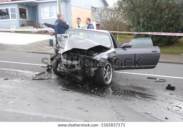 Auckland / New Zealand, 07/23/2007\
Wanted man Billy Matara crashes his Nissan Skyline into a Mercedes\
in a police chase in Birkenhead, Auckland, New\
Zealand