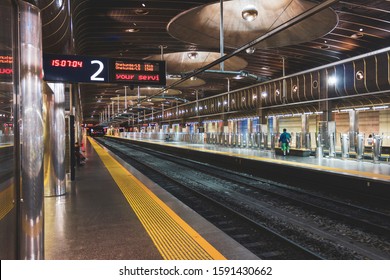 Auckland, New Zealand. 15 March 2019. Passengers At The Station Waiting For The Train