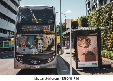 Auckland, New Zealand. 17 May 2019. Britomart Bus And Bus Stop