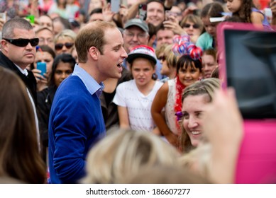 AUCKLAND, NEW ZEALAND - APRIL 11: Prince William greeting crowds in AucklandÃ¢Â?Â?s Viaduct Harbour as part of the Royal New Zealand tour on April 11, 2014 in Auckland, New Zealand.