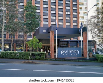 Auckland, New Zealand - August 28 2019: View Of Pullman Hotel On Waterloo Quadrant, Covid MIQ