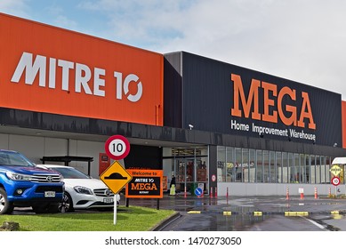 Auckland / New Zealand - August 5 2019: View Of Mitre 10 Hardware Store Entrance In Botany
