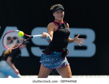 AUCKLAND, NEW ZEALAND - DECEMBER 31 : Tatjana Maria In Action At The 2017 ASB Classic WTA International Tennis Tournament