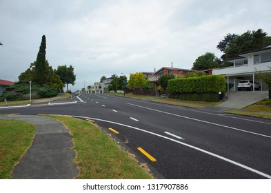 Auckland / New Zealand - February 20 2019: Macleans College Neighborhood, Cloudy Day