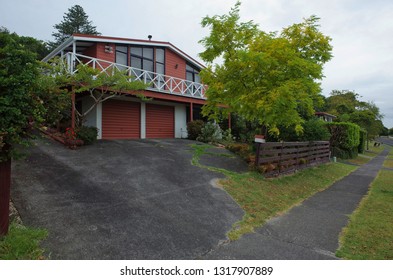 Auckland / New Zealand - February 20 2019: Macleans College Neighborhood, Cloudy Day