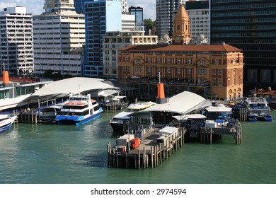 Auckland New Zealand Ferry Building Dock Area