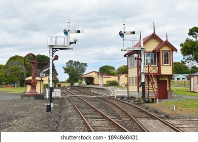 Auckland, New Zealand - January 16, 2021: View Of Glenbrook Railway Station