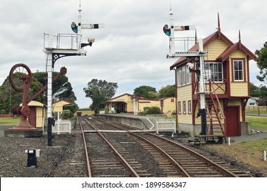 Auckland, New Zealand - January 16, 2021: View Of Glenbrook Vintage Railway Station