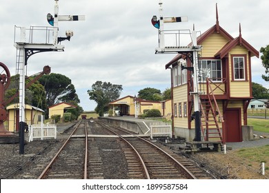 Auckland, New Zealand - January 16, 2021: View Of Glenbrook Vintage Railway Station