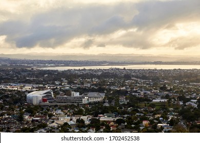 Auckland, New Zealand - Jul 03, 2017: A General View Of Eden Park Rugby Ground, New Zealand's Largest Sports Stadium From Mount Eden 