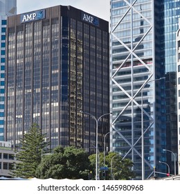 Auckland / New Zealand - July 28 2019: View Of AMP Building In Auckland Downtown