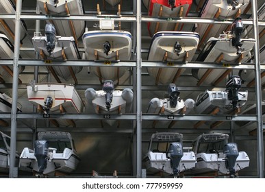 AUCKLAND, NEW ZEALAND - JUNE 14, 2012: Marine Boat Storage Facility In Port Of Auckland