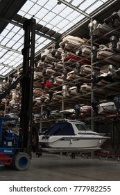 AUCKLAND, NEW ZEALAND - JUNE 14, 2012: Marine Boat Storage Facility In Port Of Auckland