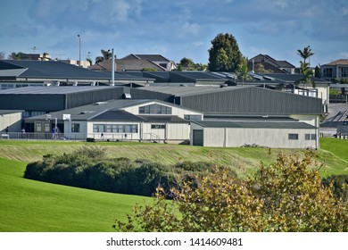 Auckland / New Zealand - June 3 2019:  View Of Macleans College From Park