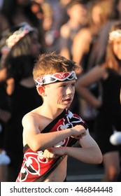 AUCKLAND, NEW ZEALAND: MARCH 16, 2012 - Students from New Zealand perform traditional Maori a traditional Haka.