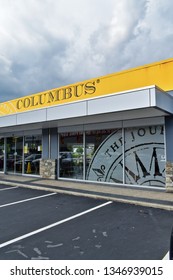 Auckland / New Zealand - March 23 2019: Vertical View Of Columbus Cafe Next To Mitre 10 Botany