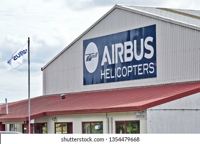 Auckland / New Zealand - March 30 2019: Airbus Helicopters Hangar And Sign At Ardmore Airport