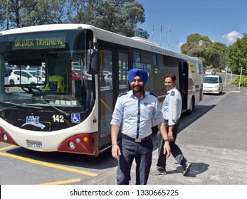 Auckland / New Zealand - March 6 2019: Pakuranga Plaza, Driver Training Bus, Howick And Eastern Buses