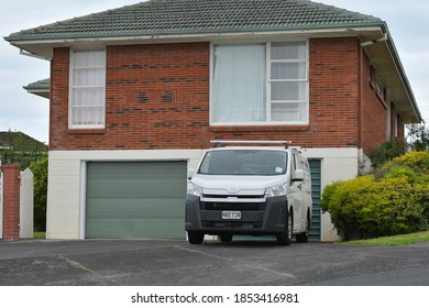 AUCKLAND, NEW ZEALAND - Nov 04, 2020: View Of Tradie Minivan In Howick On Cloudy Day