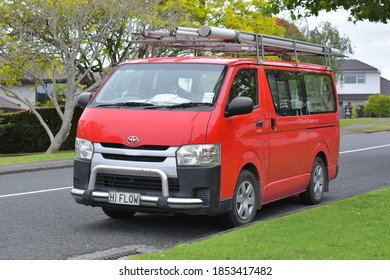 AUCKLAND, NEW ZEALAND - Nov 04, 2020: View Of Tradie Minivan In Howick On Cloudy Day