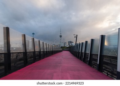 Auckland, New Zealand - October 6, 2022: Auckland City Centre View Of Nelson Street Cycleway.