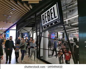 Auckland / New Zealand - September 1 2019: View Of Rebel Sport Retail Store In Westfield Newmarket Shopping Centre