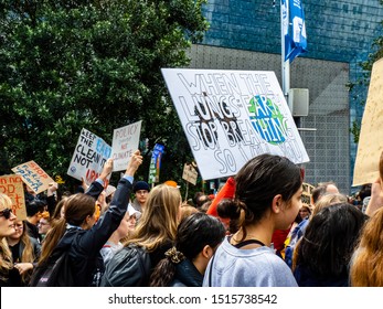 Auckland, New Zealand - September 27 2019: School Strike 4 Climate When The Lungs Of The Earth Stop Breathing So Will You