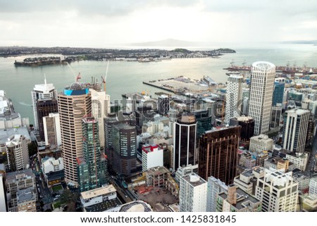 Auckland, New Zealand skyline cityscape view from Skytower