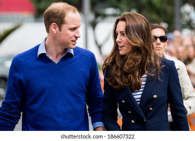 AUCKLAND, NZ - APRIL 11: Duke And Duchess Of Cambridge (Prince William And Kate Middleton) Visit Auckland's Viaduct Harbour During Their New Zealand Tour On April 11, 2014 In Auckland, New Zealand.