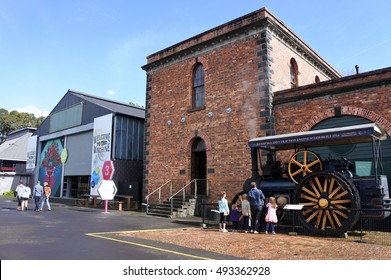 AUCKLAND - OCT 05 2016:Visitors At MOTAT, Auckland's Museum Of Transport And Technology That Exhibit The History Of NZ Transport, Technology And Kiwi Ingenuity.