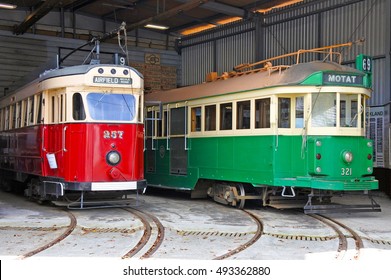 AUCKLAND - OCT 05 2016:W2 Class Tram In MOTAT, Auckland's Museum Of Transport And Technology That Exhibit The History Of NZ Transport, Technology And Kiwi Ingenuity.