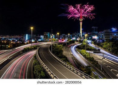 Auckland Sky Tower And Spaghetti Junction