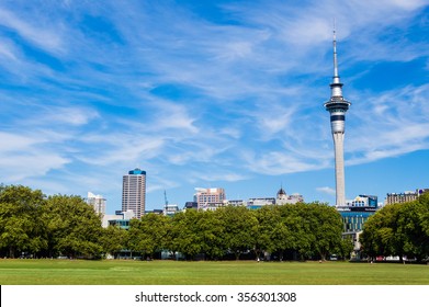 Auckland sky tower view from Victoria arena