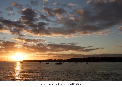 Auckland Sunrise Taken From Tamaki Drive Looking Towards Orakei