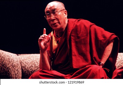 AUCKLAND-APRIL 10:14th Dalai Lama Of Tibet Is Giving A Speech In Auckland New Zealand In April 10 2003.He Has Lived In Exile In India Since The Chinese Army Crushed An Uprising In His Homeland In 1959