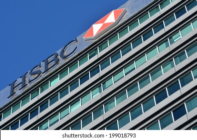 AUCKLAND,NZ - JUNE 01 2014:HSBC Bank New Zealand Branche In Auckland, New Zealand. It's One Of The World's Largest Banks,it Has Around 7,200 Offices In 85 Countries And Around 89Ã?Â??million Customers.