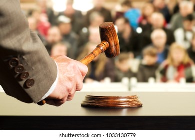 auction  bid sale judgment mallet with judge and public - Shutterstock ID 1033130779