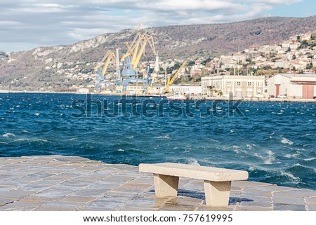 Audace pier with Bora wind, Trieste