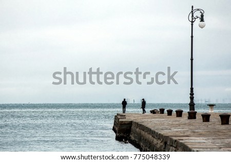 audace pier in winter time, trieste
