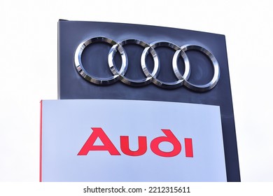 Audi Car Sales And Service Salon On January 2,2018 In Mainz,Germany.