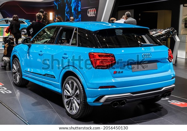 Audi SQ2 car showcased at the Paris Motor Show.\
Paris, France - October 2,\
2018.