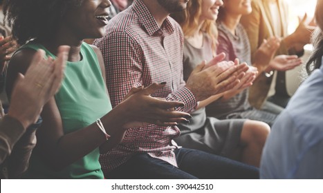 Audience Applaud Clapping Happiness Appreciation Training Concept - Shutterstock ID 390442510