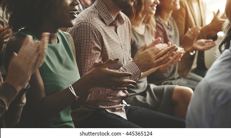 Audience Applaud Clapping Happiness Appreciation Training Concept - Shutterstock ID 445365124