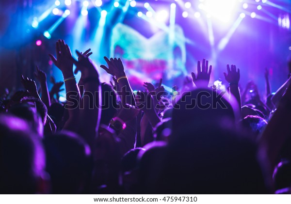 Audience Enjoying Concert On Music Festival Stock Photo (Edit Now ...