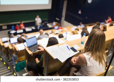 Audience in the lecture hall. - Shutterstock ID 382353853