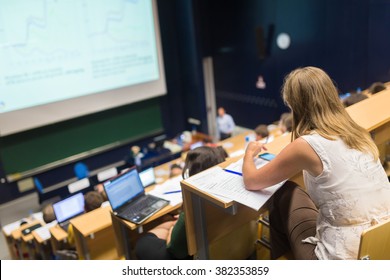 Audience in the lecture hall. - Shutterstock ID 382353859