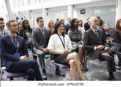 Audience Listening To Speaker At Conference Presentation