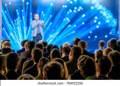 Audience listens to the lecturer at the conference hall - Shutterstock ID 704922250