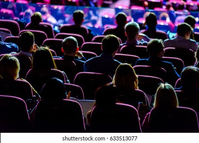 Audience listens to the speech of the lecturer in the conference hall - Shutterstock ID 633513077