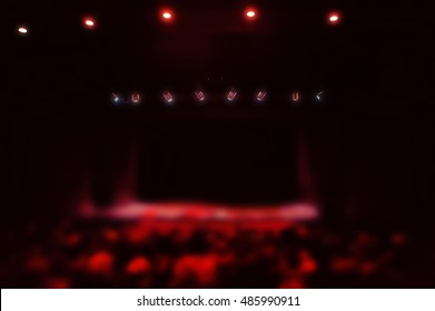 Audience In A Theater, On A Concert And Applauding Blurred